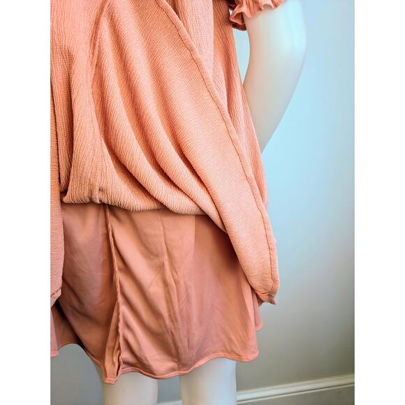 NEW Sugarlips Miss Sunshine Peach Milkmaid Smock Babydoll Minidress Size Medium - Picture 9 of 11